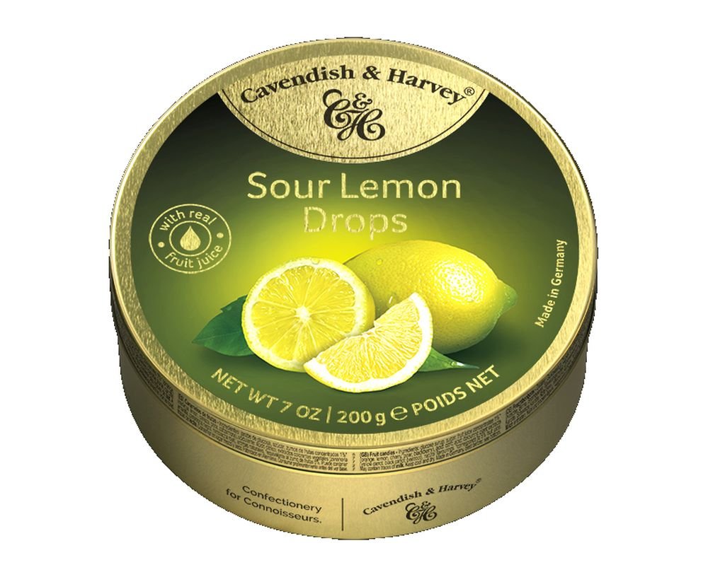 British  Cavendish and Harvey Sour Lemon Drops 200g