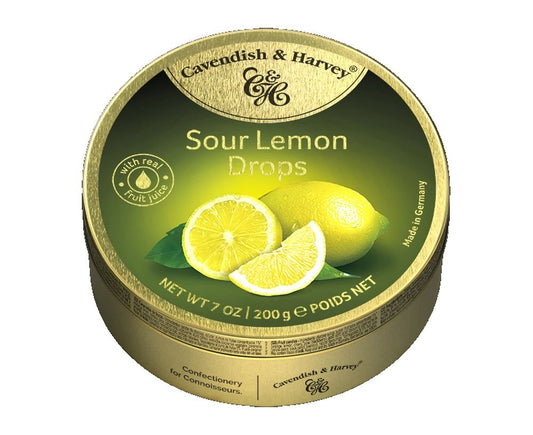 British  Cavendish and Harvey Sour Lemon Drops 200g