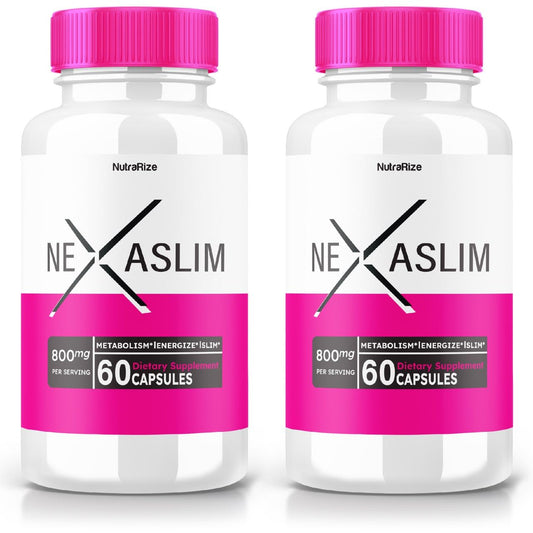 (2 Pack) Nexaslim Capsule, Nexaslim Metabolism Booster Formula, Dietary Supplement for Advanced Weight Loss, Maximum Strength All-Natural Pills for Targeting Belly Fat, Nexa Slim Review (120 Capsules)