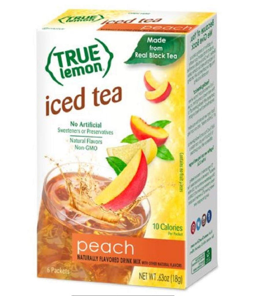 True Citrus Lemon Iced Tea Peach 6 Count Pack of 12