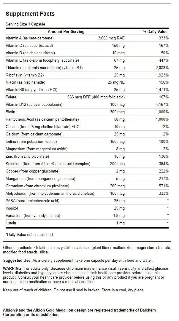 Swanson Active One Multivitamin Without Iron 90 Capsules