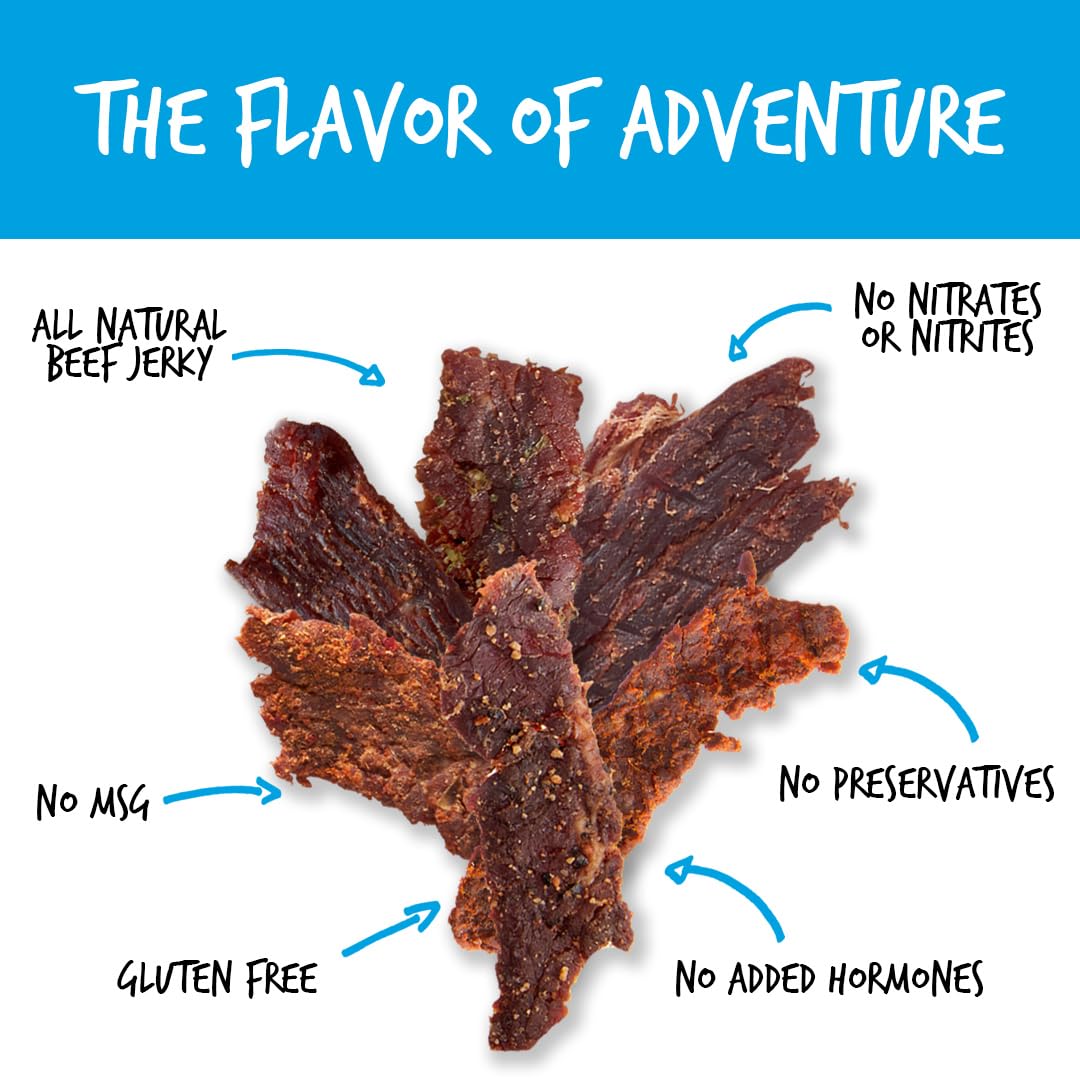Baja Beef Jerky Snack Pack  Jerky Variety Pack Beef Jerky Gifts for Men Beef Jerky Sampler Craft Jerky Beef Jerky Assortment Gluten Free Jerky High Protein Jerky  25 Oz Bags Pack of 4