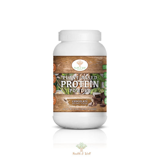 Health & Well Plant-Based Protein Powder, Contains Three Vegan proteins and Eight Different Super Fruits (Chocolate)
