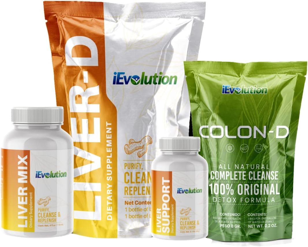 iEvolution 7D-Challenge Detox Kit, 3-Item Set - Liver-D & Colon-D, Natural Ingredients for Complete Liver and Colon Cleanse & Repair