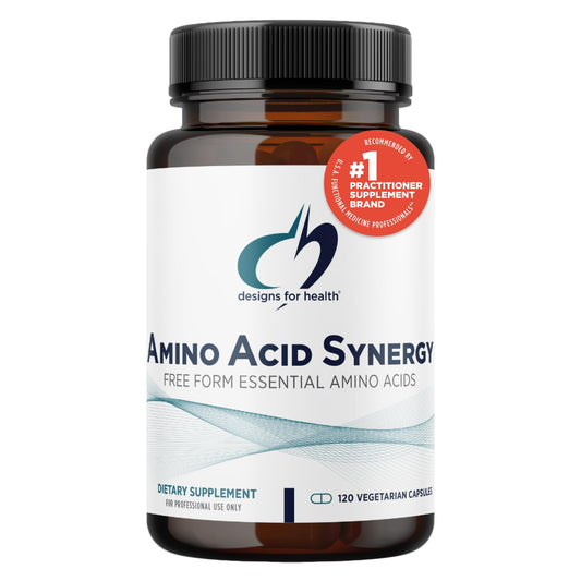 Designs for Health Amino Acid Synergy - Vegetarian Essential Amino Acids Supplement with BCAAs, Alpha-Ketoglutarate, Methionine + B6 (P-5-P) - Support for Athletes + Muscles (120 Capsules)