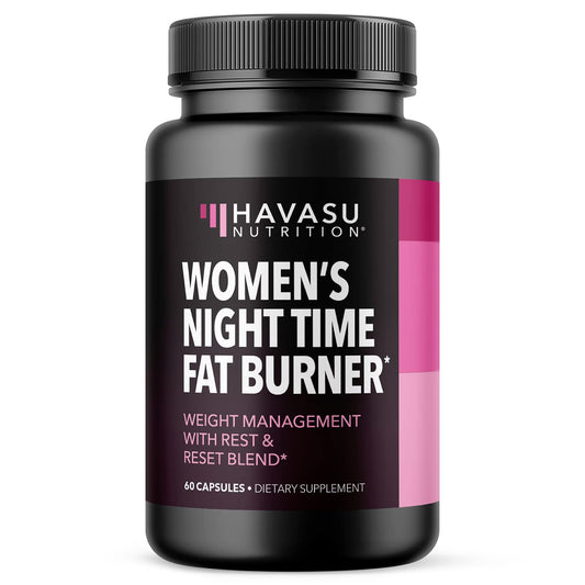 Night Time Fat Burner for Women - Appetite Suppressant for Weight Loss - 60 Count - Herbal Metabolism Booster with Melatonin for Sleep Support - Vegan, Non-GMO Capsules - 2 Month Supply