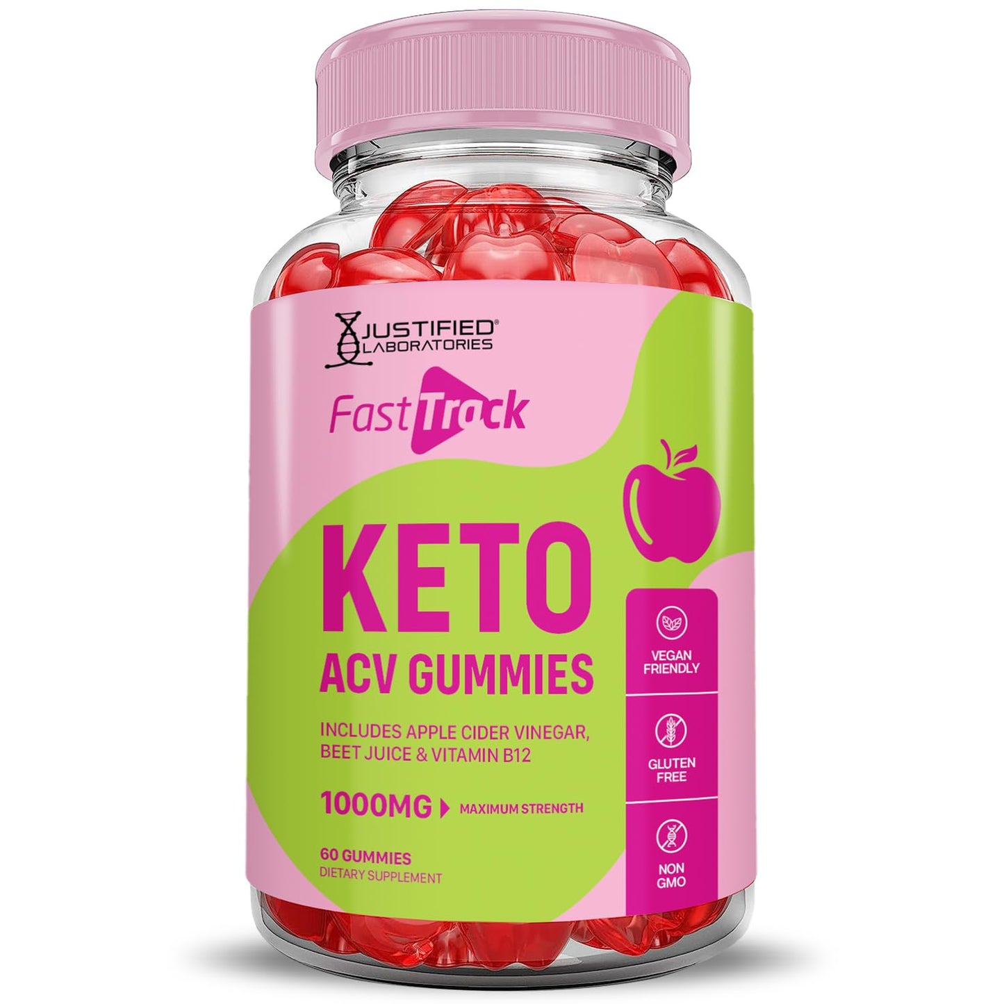Fast Track Keto ACV Gummies Advanced Formula 1000MG Fasttrack Keto Gummies Apple Cider Vinegar Formulated with Pomegranate Beet Juice Powder B12 Vegan Non GMO 60 Gummys