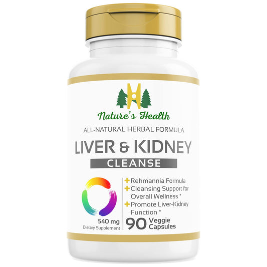 Nature's Health Liver and Kidney Cleanse Supplement - Rehmannia Formula - Naturally Detox and Boost Vitality - 90 Vegetarian Capsules