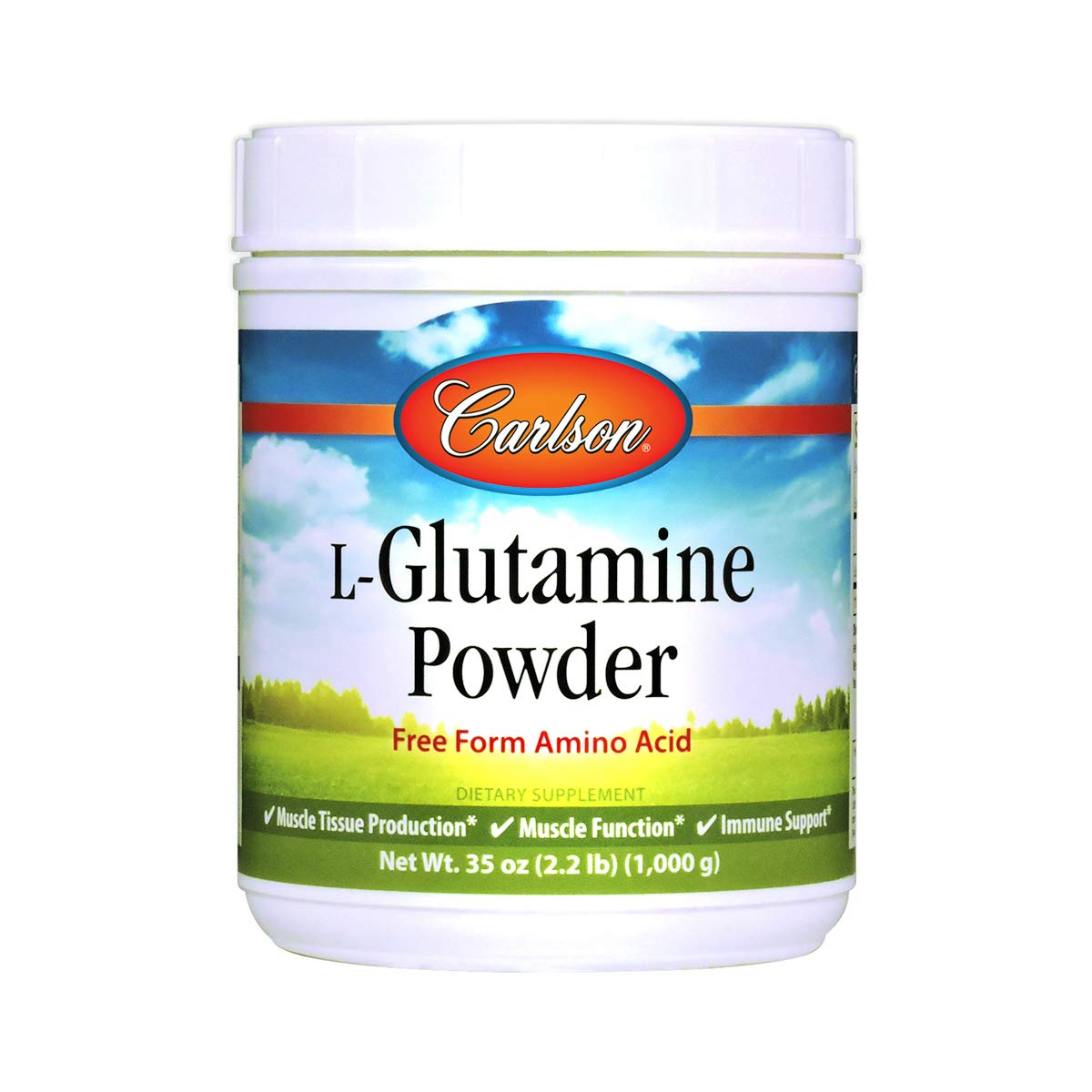 Carlson - L-Glutamine Powder, Free-Form Amino Acid, 3 g, Muscle Tissue Production & Function, Immune Support, 35 oz (1000 g)