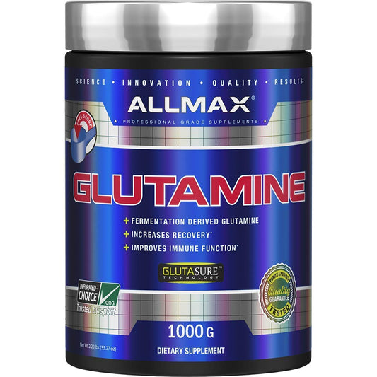 ALLMAX Nutrition L - Glutamine Powder, Muscle Recovery Formula, Gluten Free, Vegan, 1000 Grams