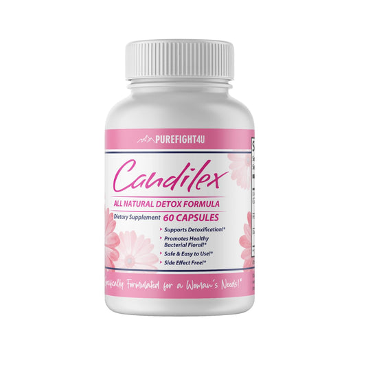 PureFight4U Candilex All-Natural Detox Formula, Supports Detoxification & Healthy Bacterial Flora, Formulated for Woman's Need | Dietary Supplement 60 Capsules