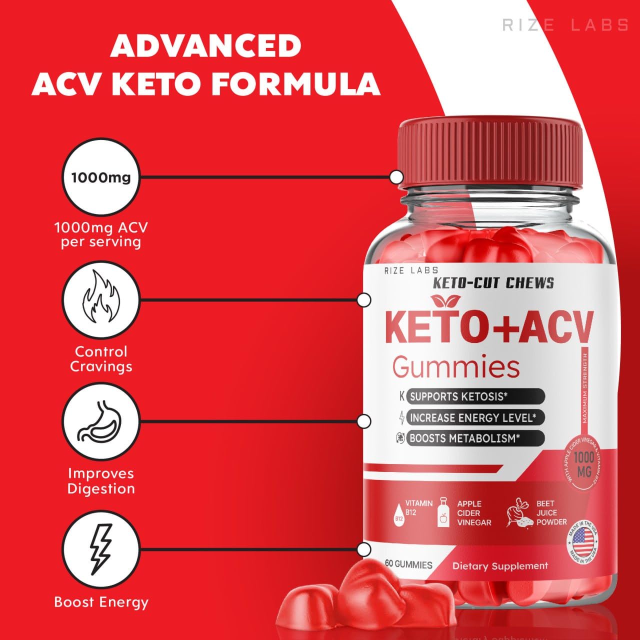 (2 Pack) Keto-Cut Chews ACV Gummies - Keto-Cut Chews Premium Keto ACV for Advanced Weight Loss, Keto + ACV Gummy, Keto Cut Chews Maximum Strength Supplement, KetoCut Chews Reviews (120 Gummies)