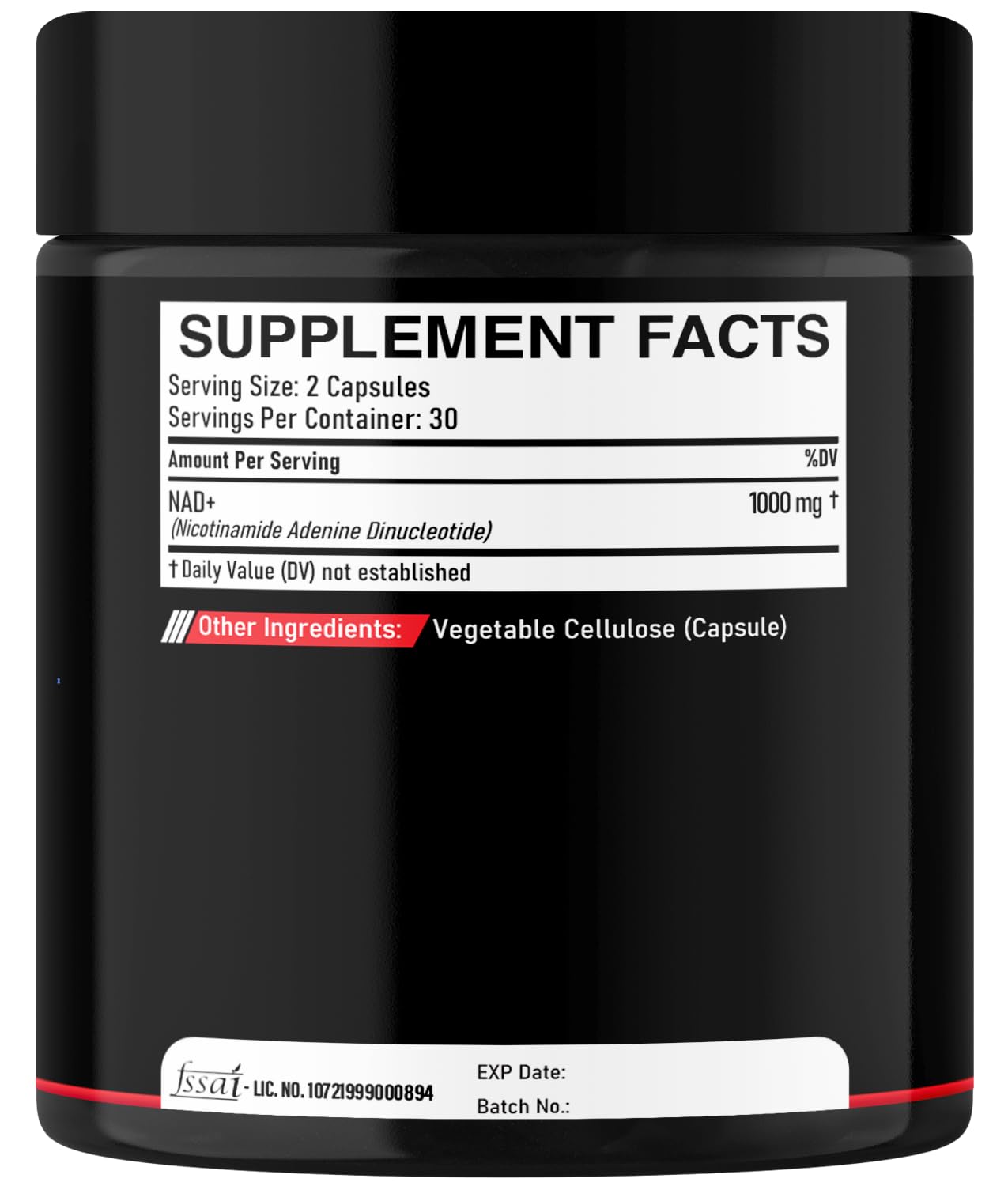 DEDICAD NAD+ Supplement 1000 mg - Pure NAD Supplement - Energy and DNA Repair, Aging Defense, Brain Function - 60 Capsules