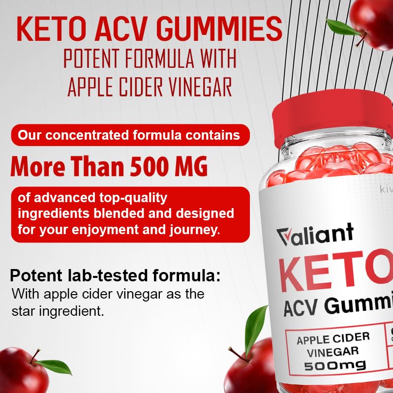 kivus Valiant Gummies - Valiant Keto + ACV Gummies (Single, 60 Gummies)