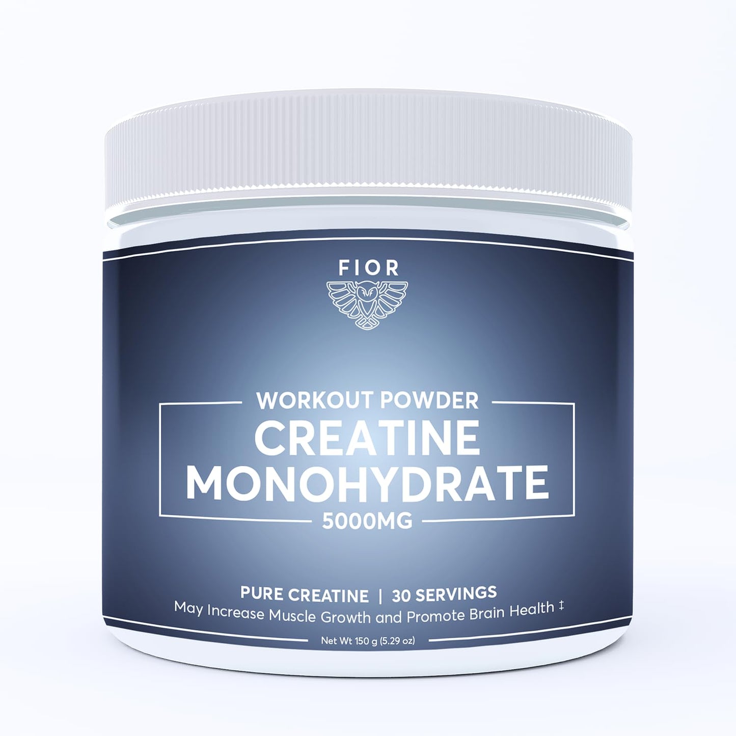 FIOR Pure Creatine Monohydrate Powder - Micronized Creatine for Men & Women, Pure Non-GMO, Vegan & Gluten Free Creatine Powder, 5 Grams per Serving, 60 Servings