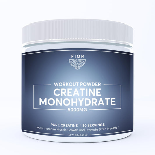 FIOR Pure Creatine Monohydrate Powder - Micronized Creatine for Men & Women, Pure Non-GMO, Vegan & Gluten Free Creatine Powder, 5 Grams per Serving, 60 Servings