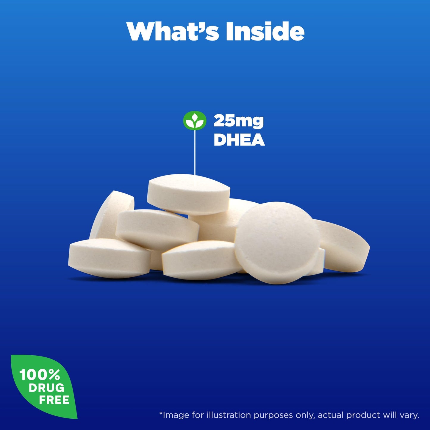Natrol Mood & Stress DHEA 25mg, Supplement for Balance of Hormone Level, 90 Tablets, 90 Day Supply