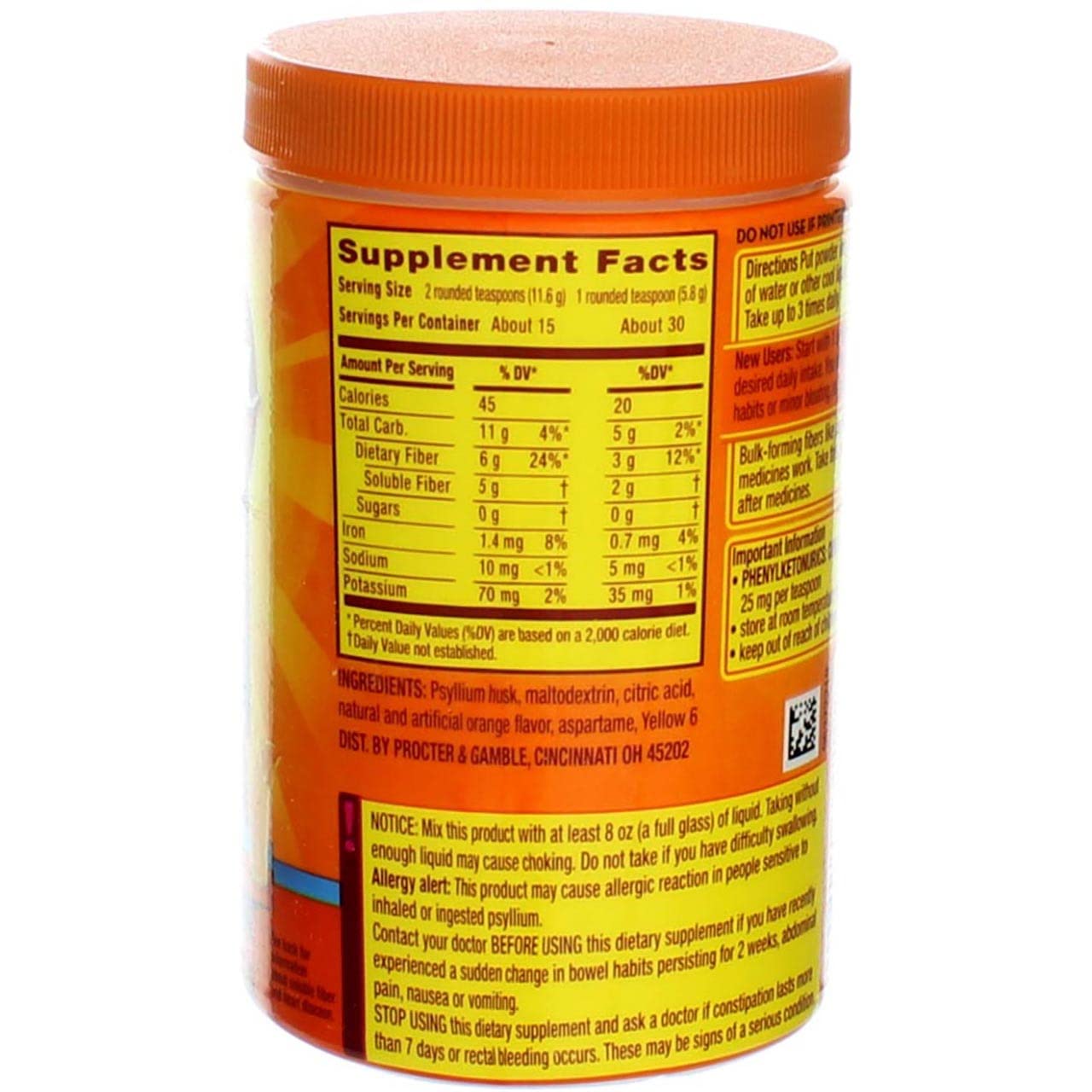 Meta-mucil Multihealth Fiber #1 Doctor Recommended Brand and 100% Natural Psyllium Husk Sugar Free Daily Fiber Supplement of Orange Smooth Fiber Powder and Naturally and Artificially Flavored- 3 Pack