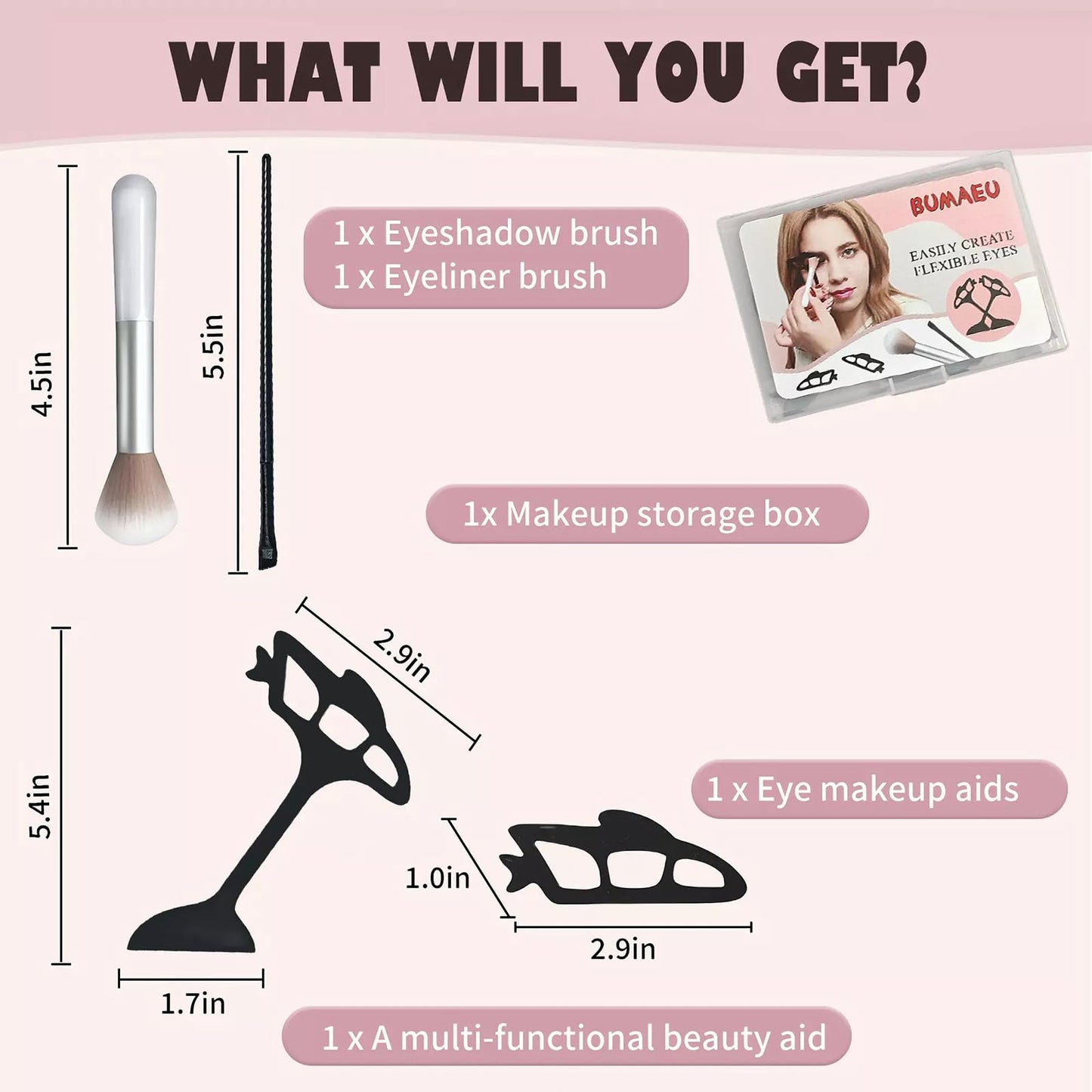 Reusable eyetour eyeshadow tool,eye makeup aid guide,eyeliner stencil,eyeshadow applicator assistant,quick Makeup Template(4 pc)