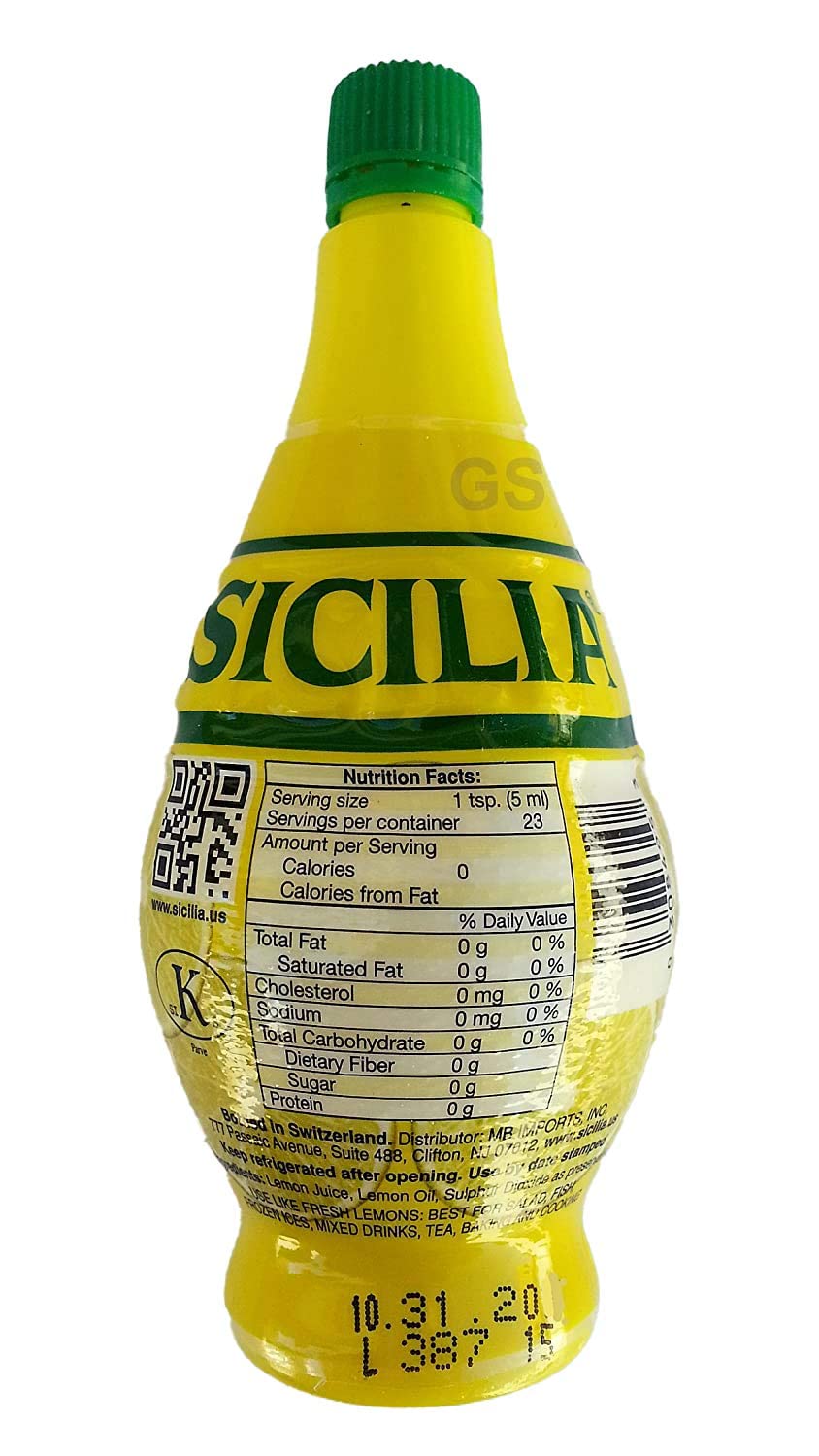 Sicilia Fresh Squeezed Lemon Juice  4 Oz 3 Pack