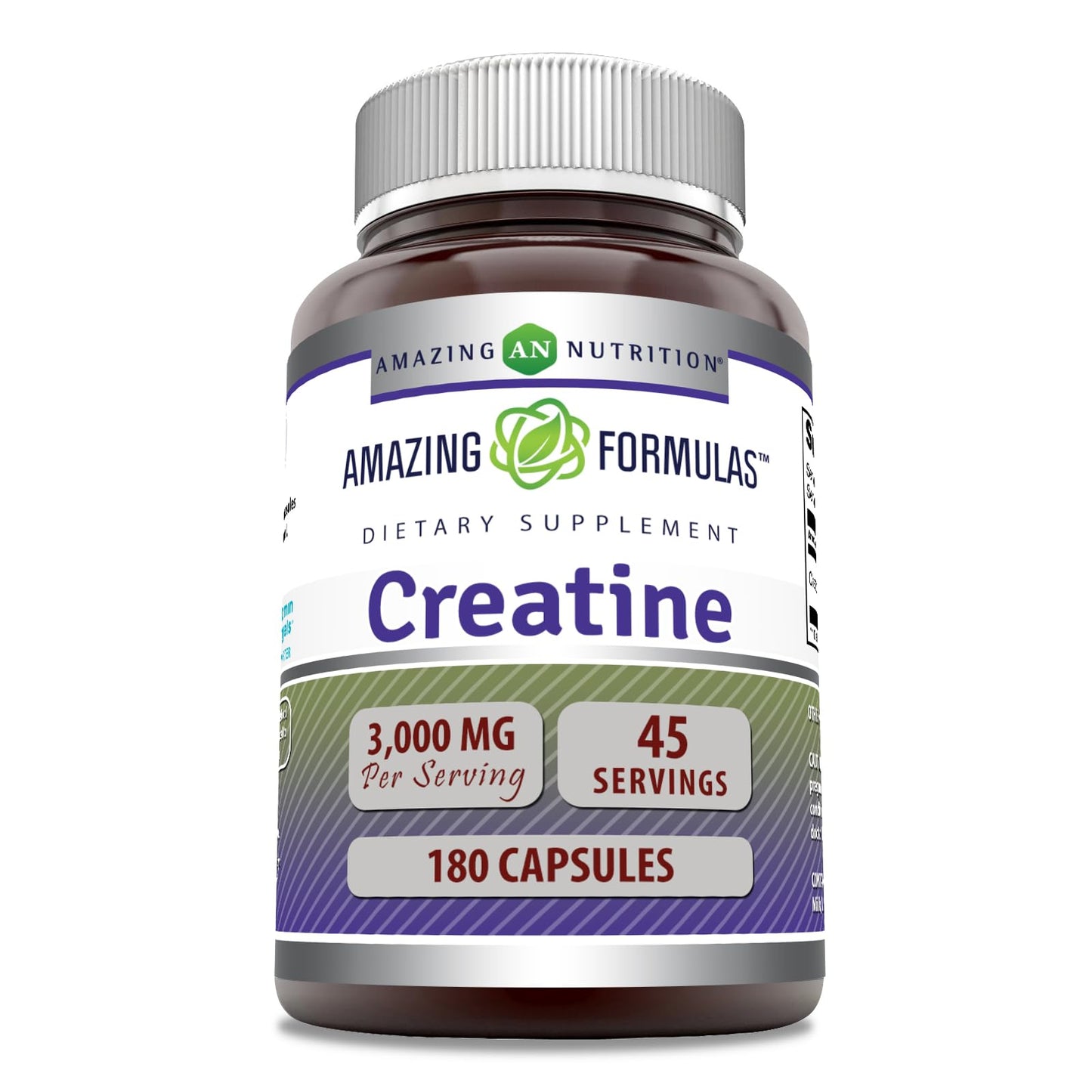 Amazing Formulas Creatine Monohydrate Supplement | 3000 Mg per Serving | 180 Capsules | Non-GMO | Gluten-Free | Made in USA