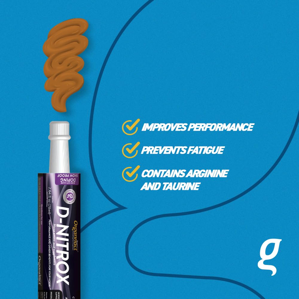 D-Nitrox Equine Athletic Performance Supplement - Pre-Competition Formula with Arginine and Taurine - Enhances Muscle Oxygenation and Performance - 2.64 Fl oz