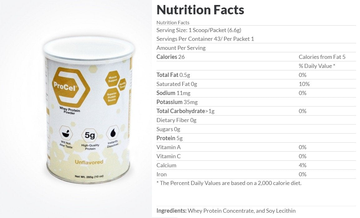 Procel Protein Supplement Ready-to-Mix Powder, Unflavored, Gh80 10Oz - 1/Can