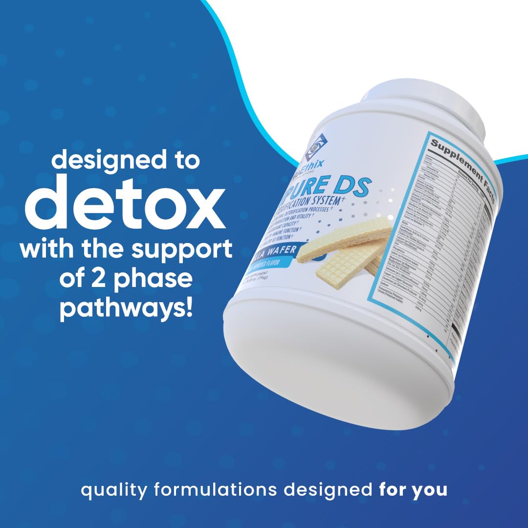 NuEthix Formulations Medipure DS with Pea Protein Phase 1 & 2 Detoxification System, Supplement to Help Support The Body’s Natural Detoxification Process, Vanilla Wafer (Non-Caffeinated), 20 Servings
