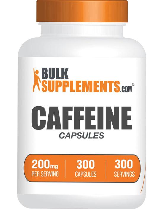 BulkSupplements.com Caffeine 200mg Capsules - Supplement for Energy Boost, Caffeine Pills 200mg - Gluten Free, 1 Capsule per Serving, 300 Count (Pack of 1)