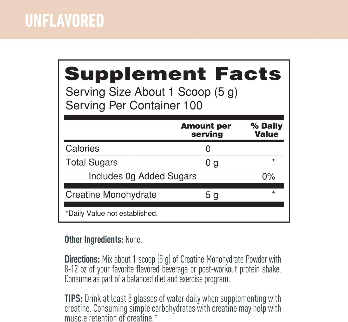 Isopure 100% Pure Creatine Monohydrate Powder, Sugar Free, Unflavored, 5g Creatine Monohydrate Per Serving, 1.1 Lbs, 100 Servings