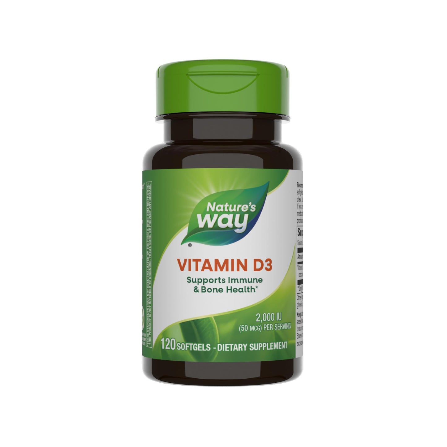 Nature's Way Vitamin D3 Extra Strength**, Bone Health and Immune Function*, 2000 IU (50 mcg per Serving), 120 Softgels (Packaging May Vary)