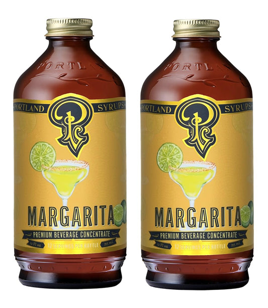 Portland Syrups Margarita Syrup  Craft Cocktail and Mocktail Mixer with Tangerine Blood Orange and Lime Puree  12 oz with 24 Servings Pack of 2