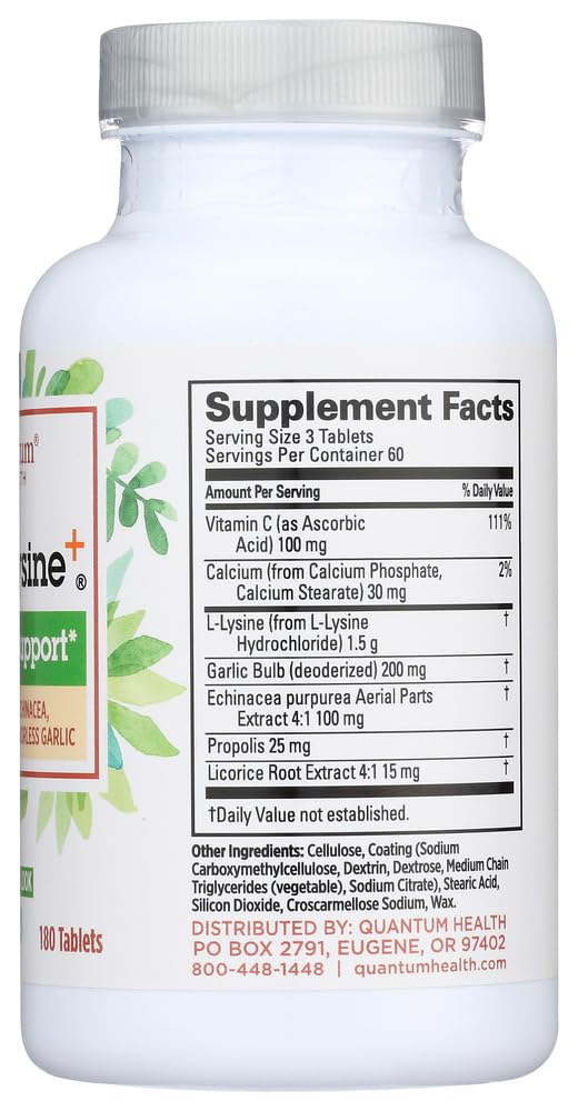 New - Quantum Super Lysine Plus Immune System - 180 Tablets