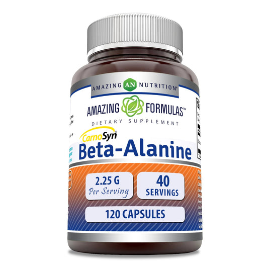 Amazing Formulas Beta Alanine Supplement | 2250 Mg Per Serving | 120 Capsules | Non-GMO | Gluten-Free | Made in USA