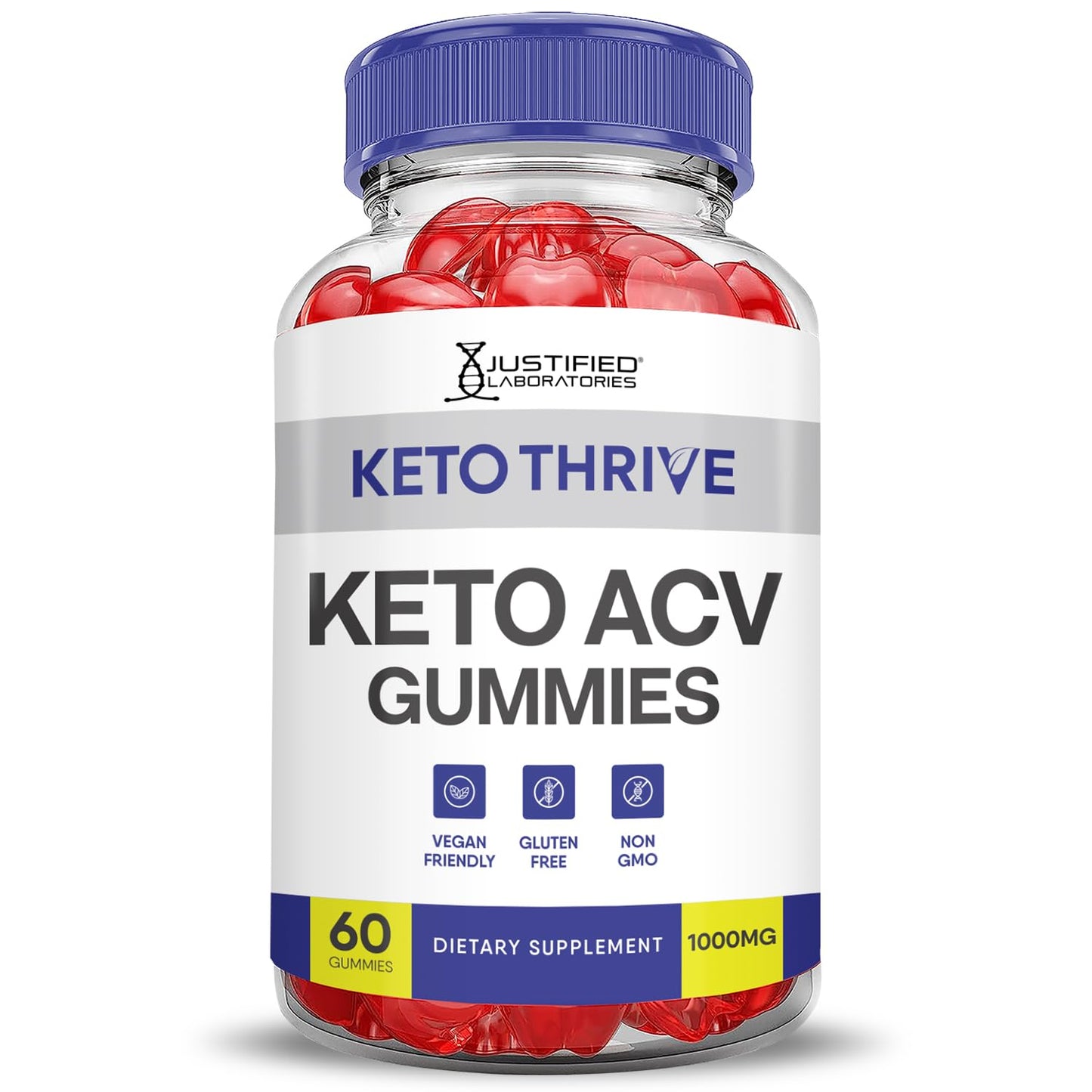 (5 Pack) Keto Thrive Keto ACV Gummies Advanced Formula 1000MG Keto Thrive Keto Gummies Apple Cider Vinegar Formulated with Pomegranate Beet Juice Powder B12 Vegan Non GMO 300 Gummys