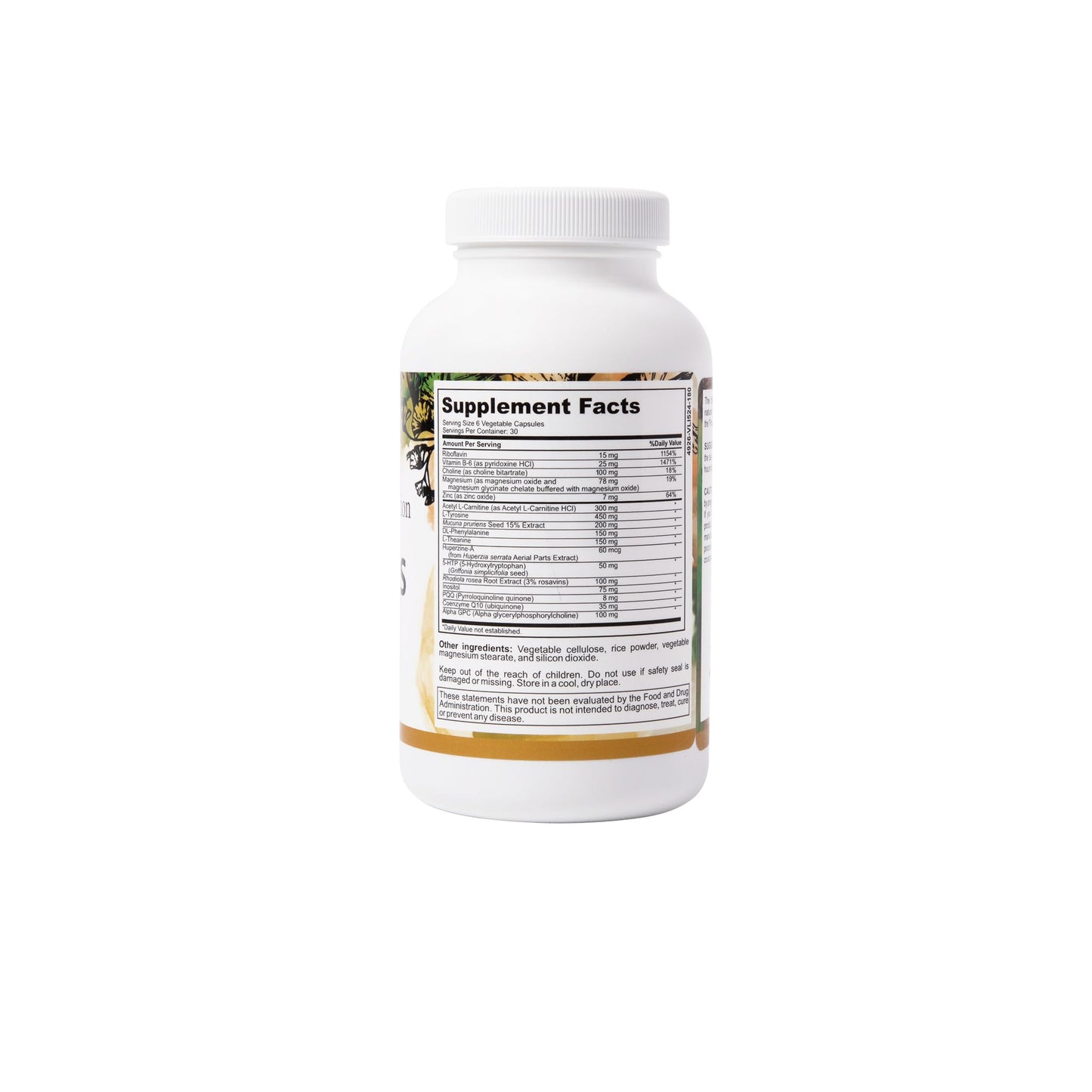 Inspired Nutrition in-Focus - Supports Mental Clarity - No Caffeine - 180 Capsules