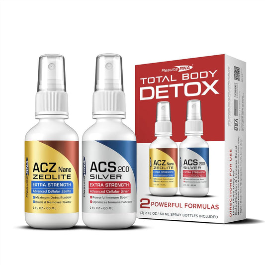Results RNA - Total Body Detox Extra Strength System - ACS 200 Silver & ACZ Nano Zeolite are Clinically Proven to Detoxify & Boost Immunity. Recommended by Doctors Worldwide ( 2 oz - 30 day)