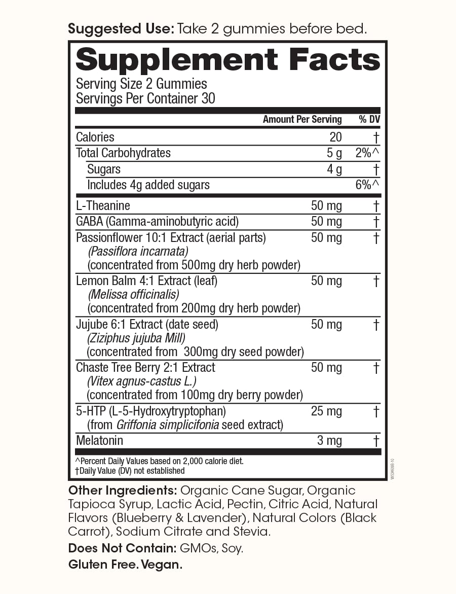 Winged Sleepyhead Gummies | Non-Habit Forming Natural Sleep Supplement | 8 Powerful Nutrients with Melatonin, L-Theanine, 5-HTP, Passionflower & Lemon Balm | Blueberry Lavender Flavor (7 Servings)