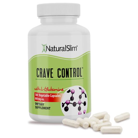 NaturalSlim Natural Appetite Suppressant - Craving Blocker Sugar & Refined Carbs Crave Control - Energy & Metabolism Booster with L Glutamine & Thiamine B1 Supplement - 180 Vegetable Capsules