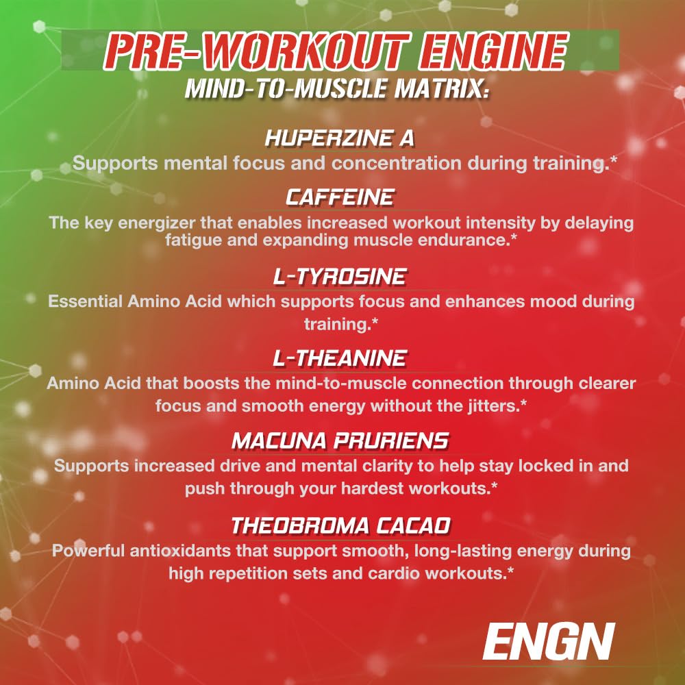 Evlution EVL Intense Pre Workout with Creatine - ENGN Energizing Pre Workout for Men Powder Drink for Lasting Energy Focus and Recovery - with Beta Alanine Caffeine and L Theanine - Cherry Limeade