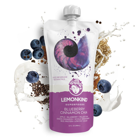 Blueberry Cinnamon Chia Superfood Juice  Digestion  Sport Health 10 oz 12 Pack