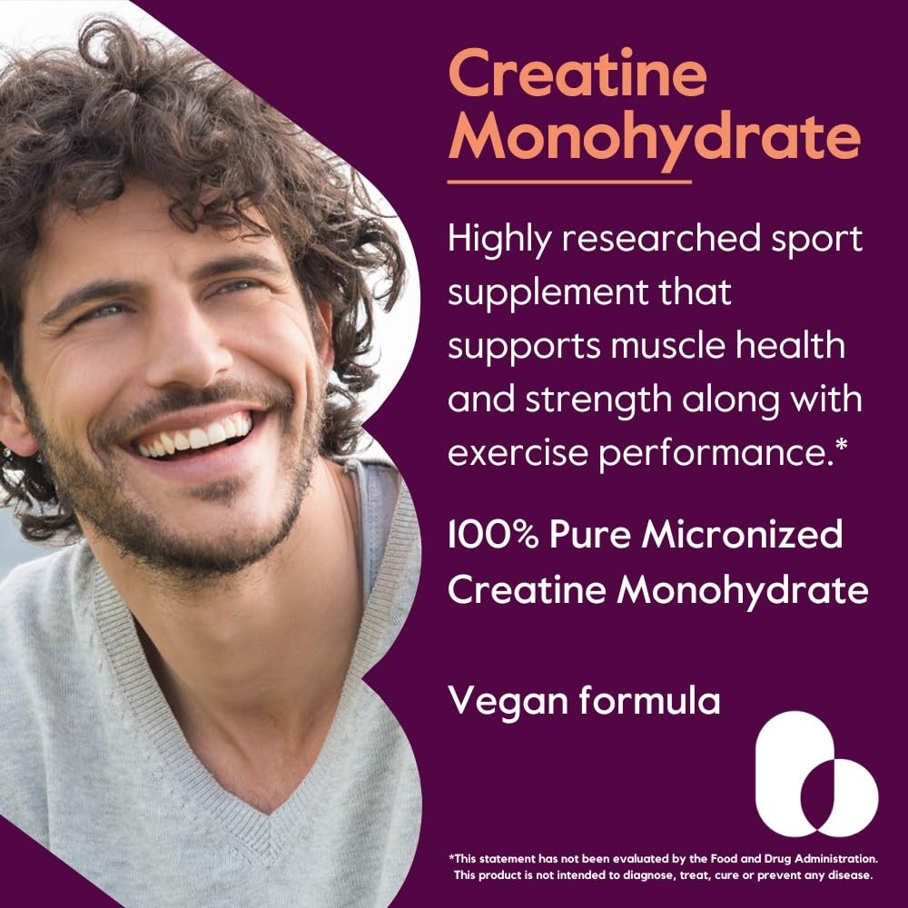 BESTVITE Creatine Monohydrate 750mg (240 Vegetarian Capsules) - Micronized - No Stearates - Vegan - Non GMO - No Gelatin - Gluten Free - Creatine Capsules