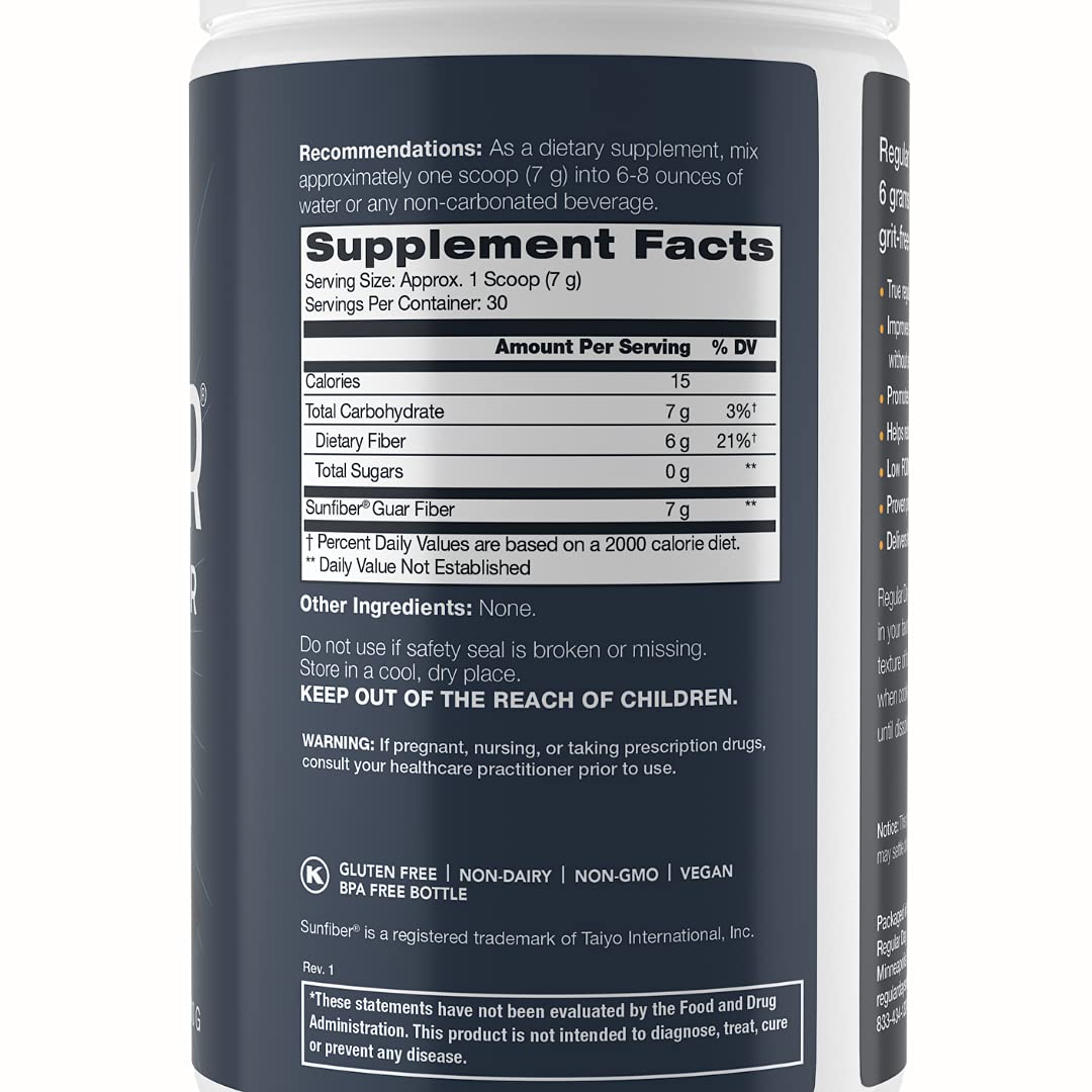 REGULAR DAY Prebiotic Fiber Supplement - Promotes Gentle Regularity and Feeds Good Gut Bacteria | Gluten Free, Vegan, Dairy Free, Non-GMO, Keto, Tasteless | One Simple Ingredient | 30 Servings