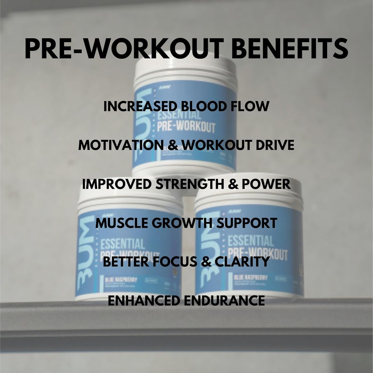RAW Essential Pre-Workout Powder - CBUM Formula | Energy Drink for Men & Women, Muscle Pump, Focus, Stamina, Strength, Endurance & Performance Booster | Blue Raspberry Flavor, 1.85 lbs