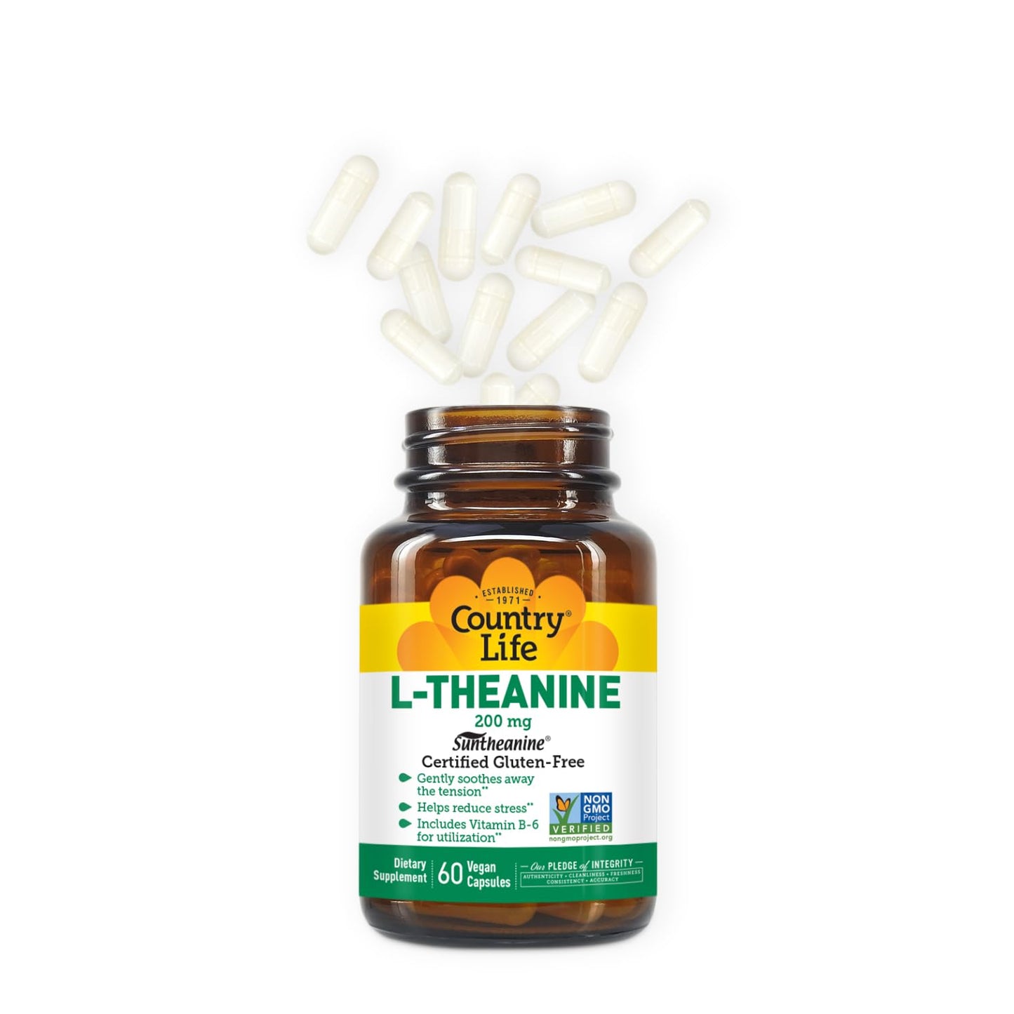 Country Life L-Theanine, 200 mg - 60 Vegan Capsules