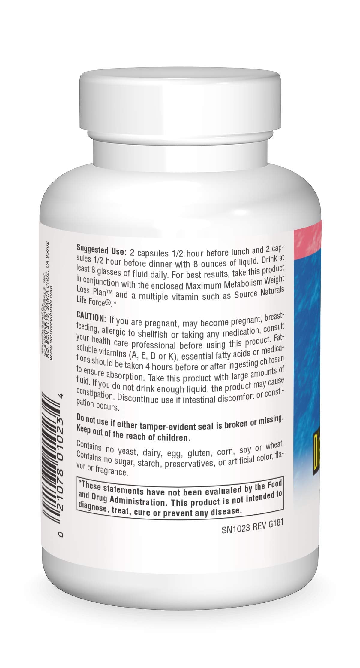 Source Naturals Diet Chitosan 500 Mg,120 Capsules