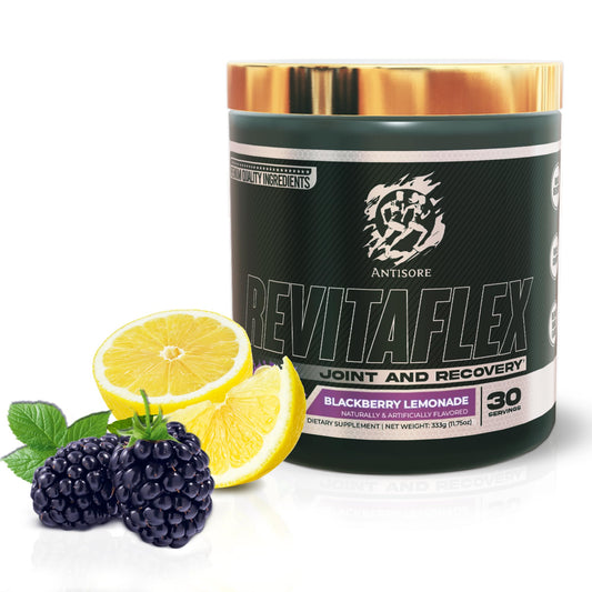 AntiSore Revitaflex - Premium Joint & Muscle Recovery Supplement, BlackBerry Lemonade Flavor, Made in USA, Natural Ingredients, Fast-Acting Formula - 30 Servings (BlackBerry Lemonade)