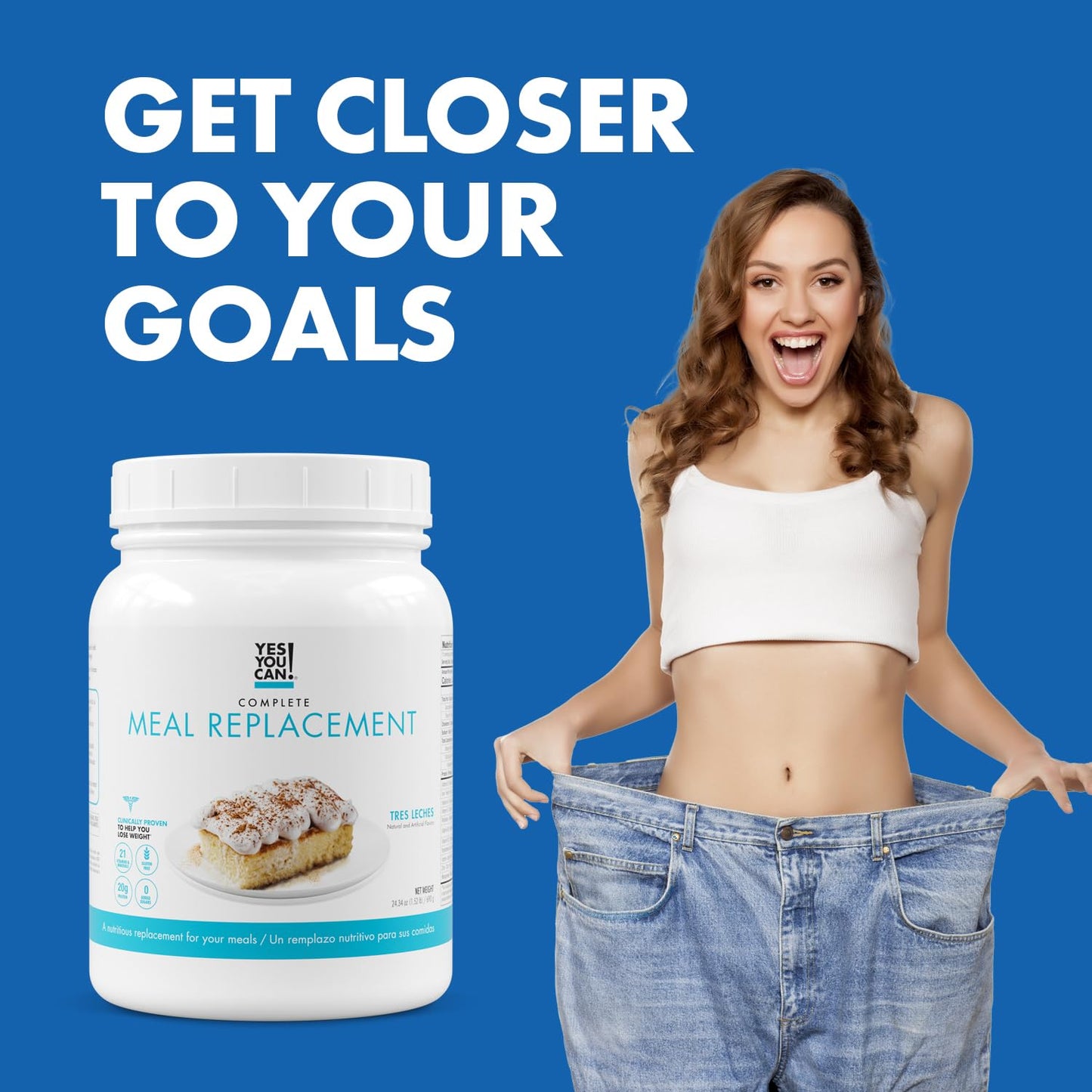 Yes You Can! Complete Meal Replacement - 15 Servings, 20g of Protein, 0g Added Sugars, Over 20 Vitamins and Minerals - All-in-One Nutritious Meal Replacement Shake (Tres Leches)