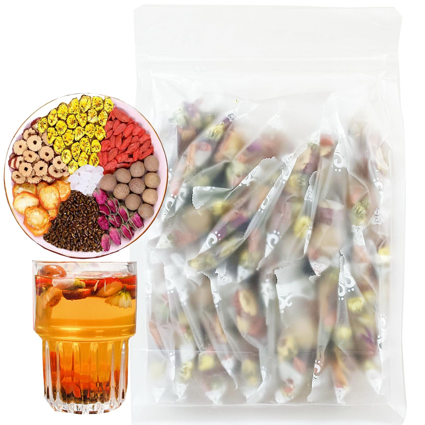 Rose Ba bao Tea 1058 oz 10g30packets Eight Treasure Tea Rose dried longan red dates chrysanthemums goji berries Combination tea