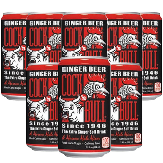 Cock n Bull Ginger Beer 8 Pack 75oz Soda Cans  Ideal Mixer for Cocktails Mocktails and Bartenders  Premium Quality for Perfect Mixed Drinks  Refreshing Flavor Profile Made In USA